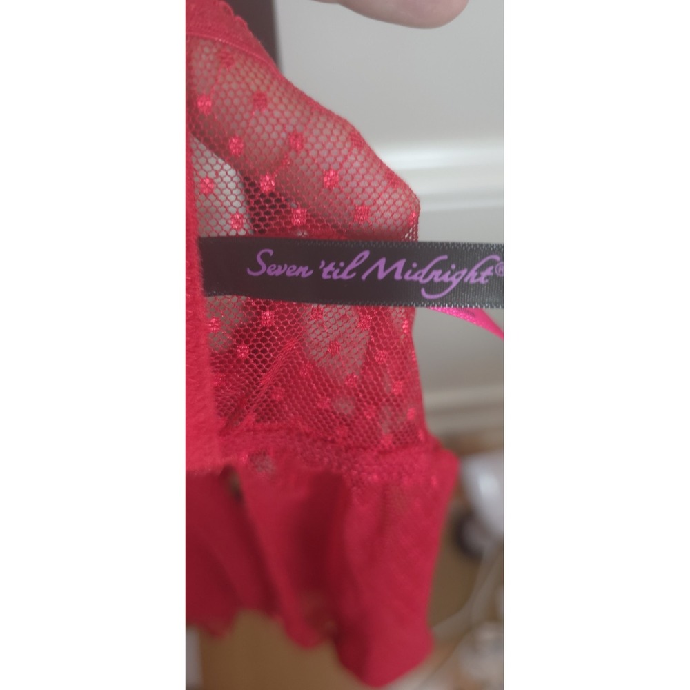 Seven Til Midnight Midnight Women's M Red Lace‎ Lingerie push up bra sheer lace - Picture 5 of 15